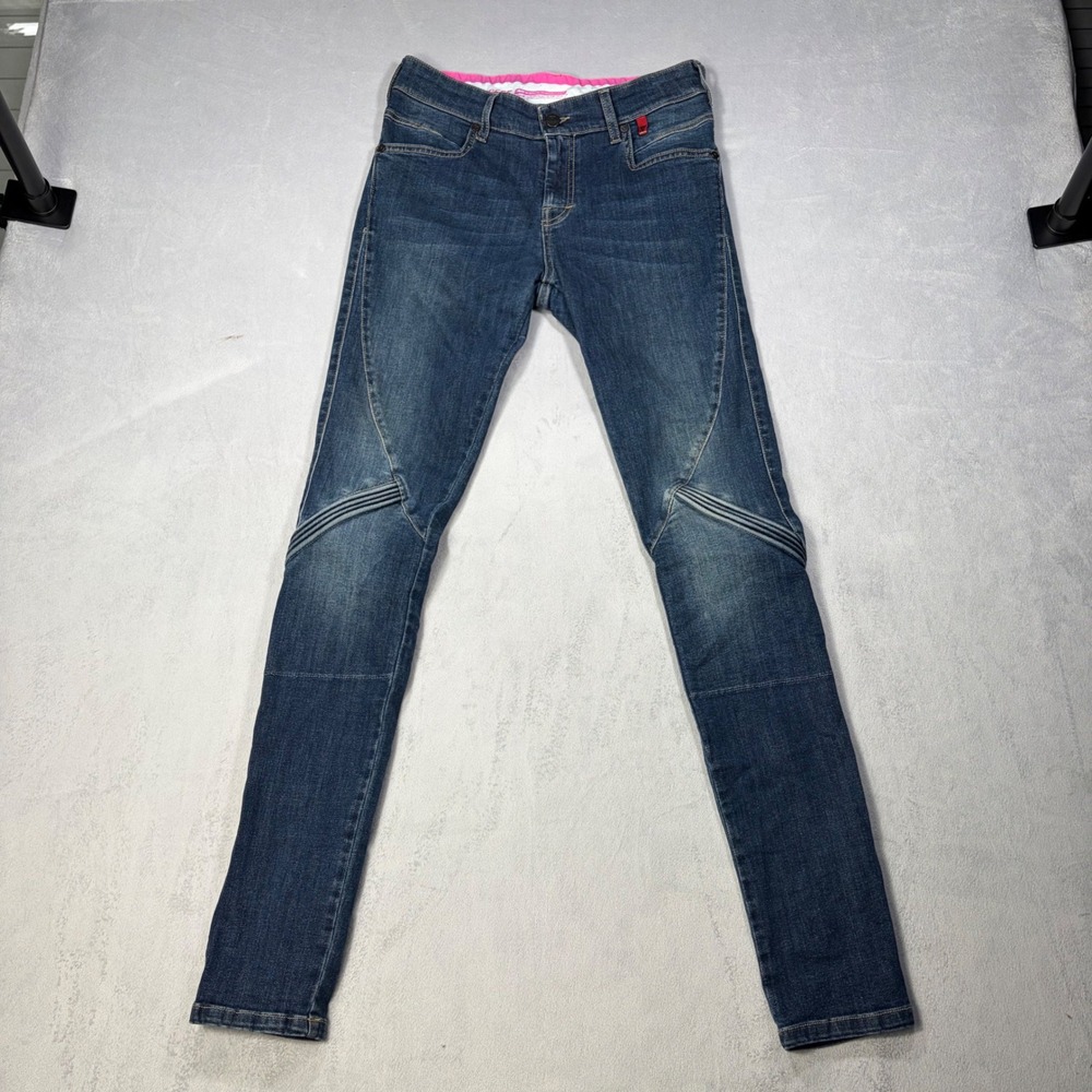 Dainese Womens Motorcycle Jeans Blue Denim Slim Fit size 29 Accordion Knee